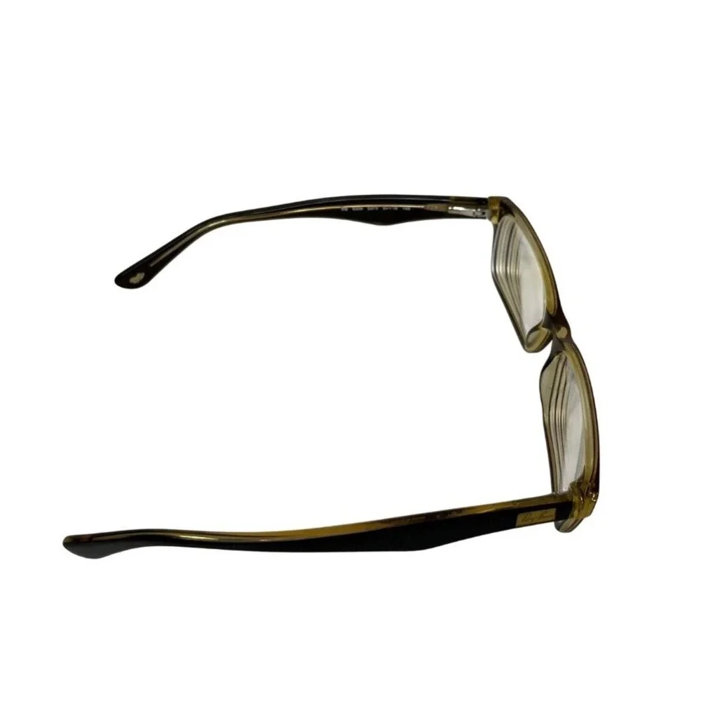 Ray-Ban RB 5206 5373 Eyeglasses Dark Brown Beige Rectangular Frames with Case